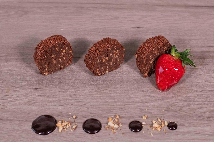 chocolate sprinkles log bite